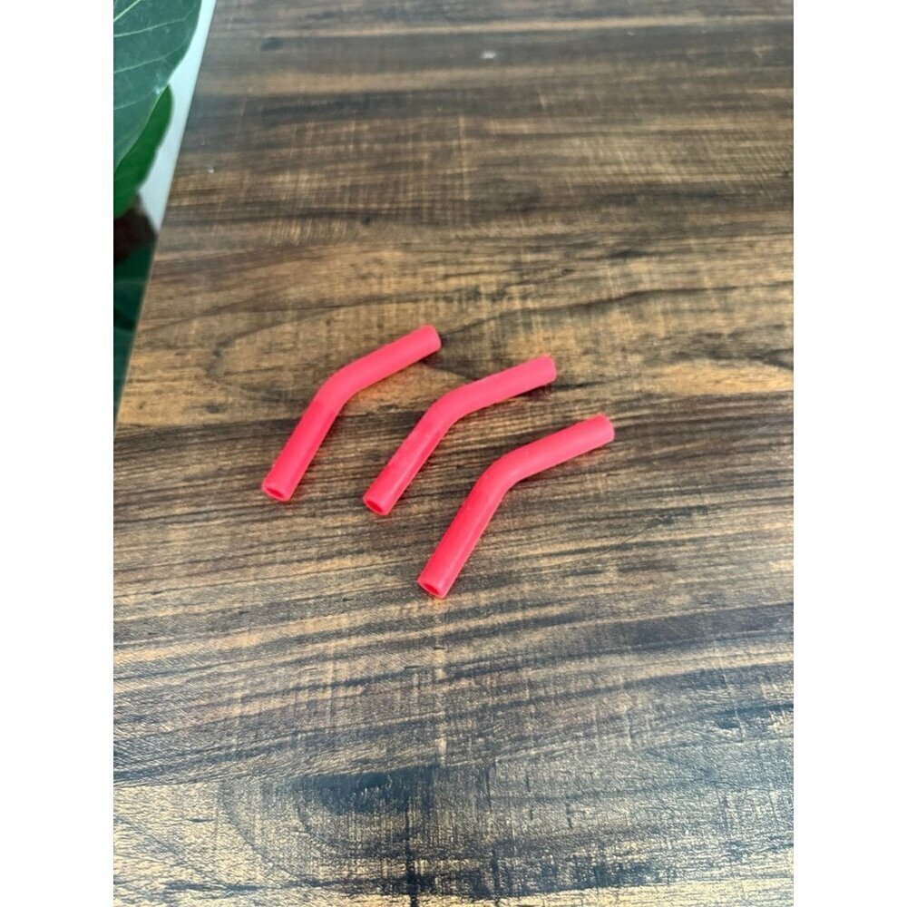 Set of 3 Red Replacement Bent Straws